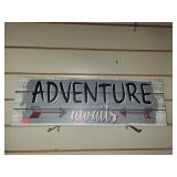 Adventure Awaits Sign Approx 28 x 9 Inches