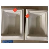 2 Ceramic Wall Inset Soap Holders  5x7x 2.5in