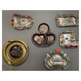 6 Souvenir State  ash trays. Vintage.