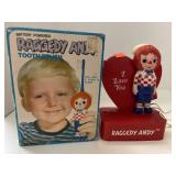 Vintage Raggedy Andy Toothbrush.  Battery power