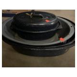 2 Graniteware roasters.  Wash tub