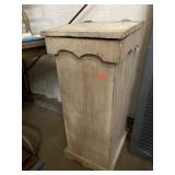 Wood trash bin.  11.5x 11x 32in tall.
