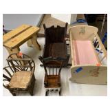 Miscellaneous Lot Includes 2 Doll Cradles 2 Small