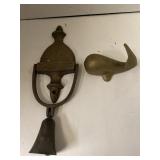 Brass Door Knocker and Whale Paperweight
