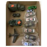 Lot of Toy Vehicles. 8 Cars 3 Army Vehicles And
