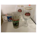 Glassware Lot 2 Stella Artois Glasses 1 M&M Cup