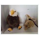 2 Cnt Stuffed Animals.  Eagle & Dog (Is a Purse)