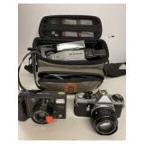 2 cameras. AF-Tele & PENTAX.  Video Camera wi/