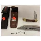 Stainless pocket knife & Kershaw multi-tool. Both