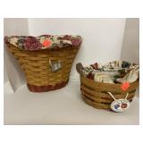 2 Longaberger baskets.  Both have fabric liners &