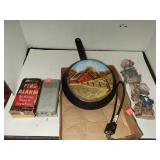 Flat W/ Painted Scene Frying Pan/ Merlite Fire