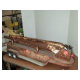 2 Cnt Vintage Metal Firetruck Trailers No Engines