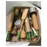 Kitchen Lot Includes Rolling Pins and Barious
