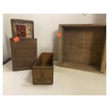 Three Wooden Boxes. Cigar Box Cheese Box and