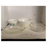 Glassware Lot Includes Three Milk Glass Bowls and