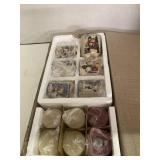 Set of 6 Christmas Candles and Holders