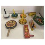 Lot of Stamped Metal Toy Noisemakers