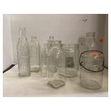 Lot of Glass Jars And Bottles including NeHi Soda