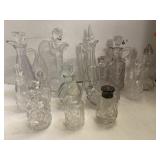Lot of Decorative Glass Cruets and Stoppered