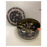 Decorative Ton Filled with Costume Jewelry