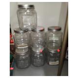 Lot of 10 Glass Jars W/ Metal Lids ( Great for