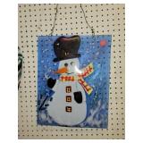 Stained Glass Snowman Decor Approx 14 x 17 Inches