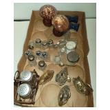 Flat of Salt & Pepper Shakers & Cute Glass Swans