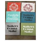 6 Wall decor w/ sayings.  11x13.5in