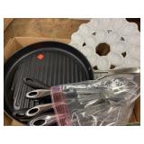 Nice Kitchen lot. Lg Deviled egg tray. Griddle.