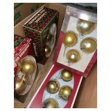 Ornaments.  Gold Balls. 5 boxes 4ct ea