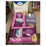 Lot of Feminine hygiene products.