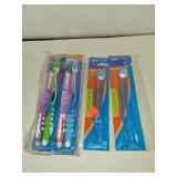 4 Pks Toothbrushes  & 3 Cnt Pick & Mirror