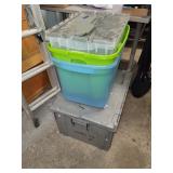 4 Cnt Storage Totes ( 2 w/ NO Lids)