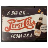 Vntg-Looking 8 X 12 inch Metal Sign - Pepsi-Cola