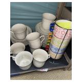 Lot of small plates, bowls & cups. Pier 1 soup