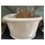 Ceramic bowl 15x13x9in high with craft holders &
