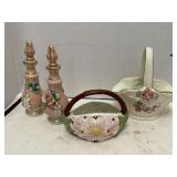 Vintage ceramic bottles & baskets.