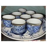 Asian Inspired Large Bowl 13in diam. & 8 cups.