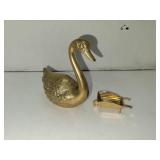 Brass Swan & Wheel Barrel