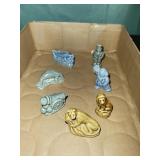 Flat of Small Glass Figurines