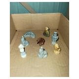 Flat of Small Glass Figurines