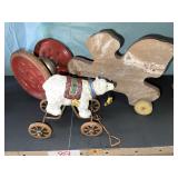 2 pull along vintage toys.