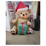 Inflatable Bear W/ Present W/ Small Holes