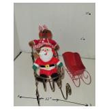 2 Cnt Metal Sleighs & a Santa & Gingerbread