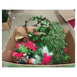 Box Lot of Christmas Garland/Greenery & Brass