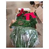 Large Lot of Greenery Items Including Wreath &
