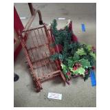 2 Cnt Christmas Sleighs (1 Wood  & 1 Metal)