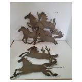 2 Cnt Metal Wall Horse Decor