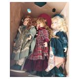 Lot of 3 Cnt Porcelain Dolls