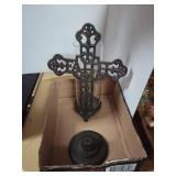 Cast Iron Cross Candle Holder